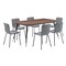 Armen Living Messina and Gillian Light Gray Fabric 7 Piece Rectangular Dining Set SETMSDICH7C - alternate 1